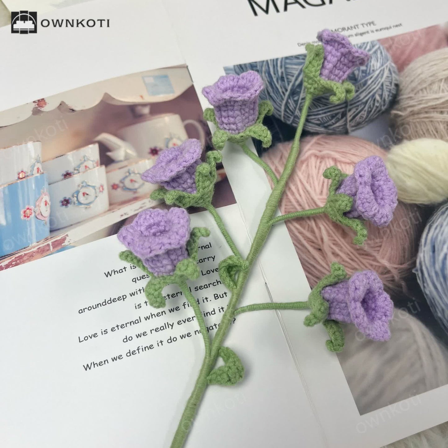 Handmade Knitted Crochet Bellflower Decor