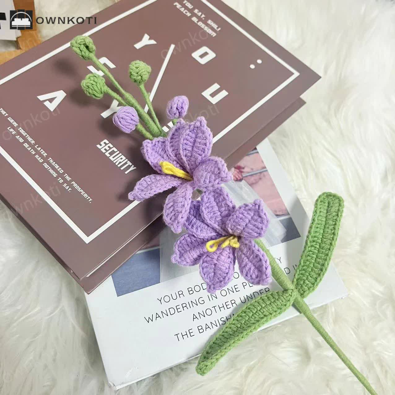 Handmade Knitted Crochet Montbretia Flower Bouquet