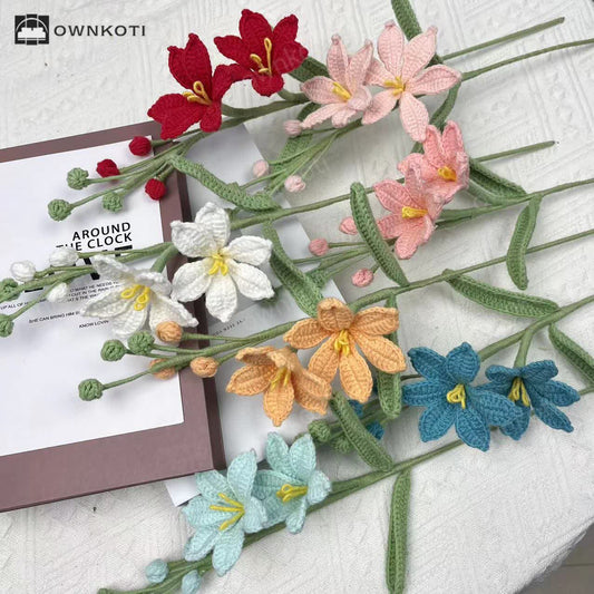 Handmade Knitted Crochet Montbretia Flower Bouquet