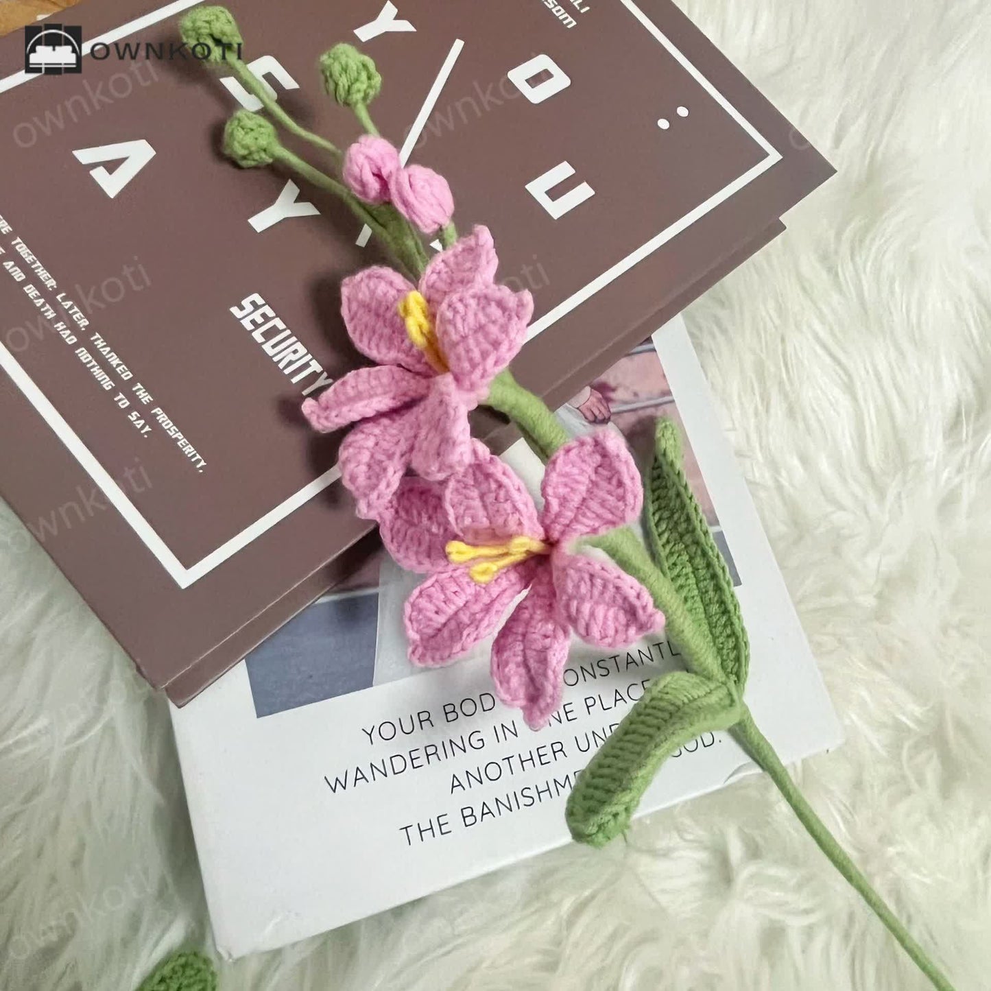 Handmade Knitted Crochet Montbretia Flower Bouquet