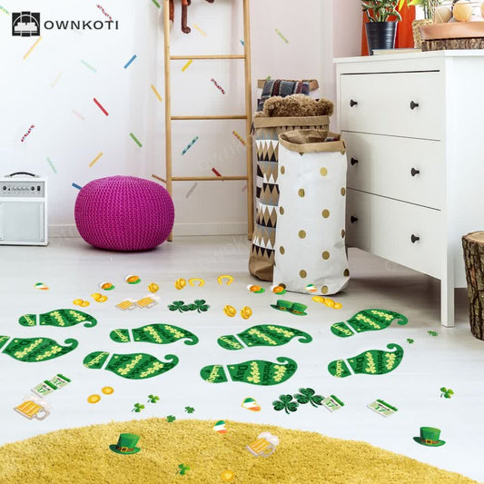 St. Patrick's Day Shamrock Footprints Sticker