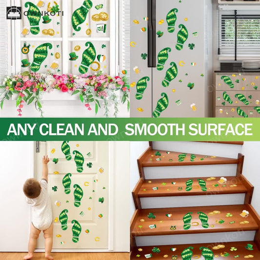 St. Patrick's Day Shamrock Footprints Sticker