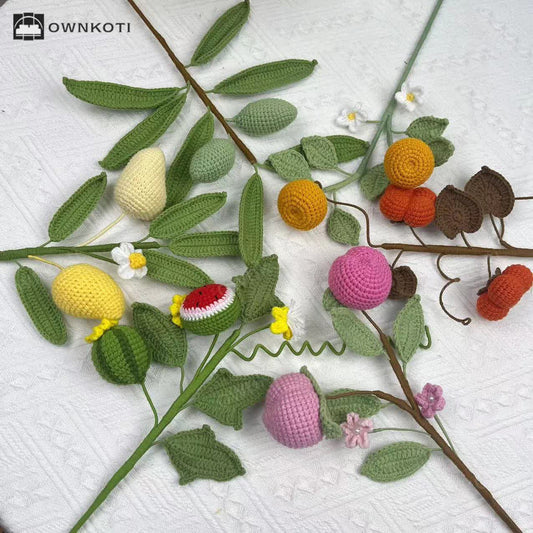 Creative Handmade Knitted Crochet Fruit Bouquet