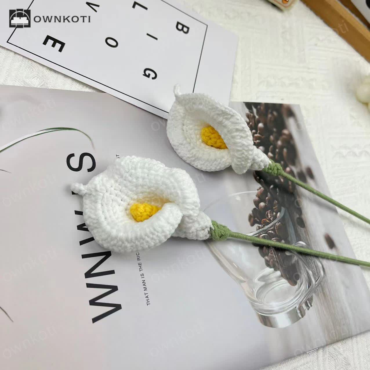 Handmade Knitted Crochet Calla Lily Bouquet