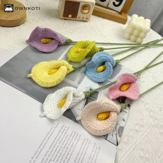 Handmade Knitted Crochet Calla Lily Bouquet