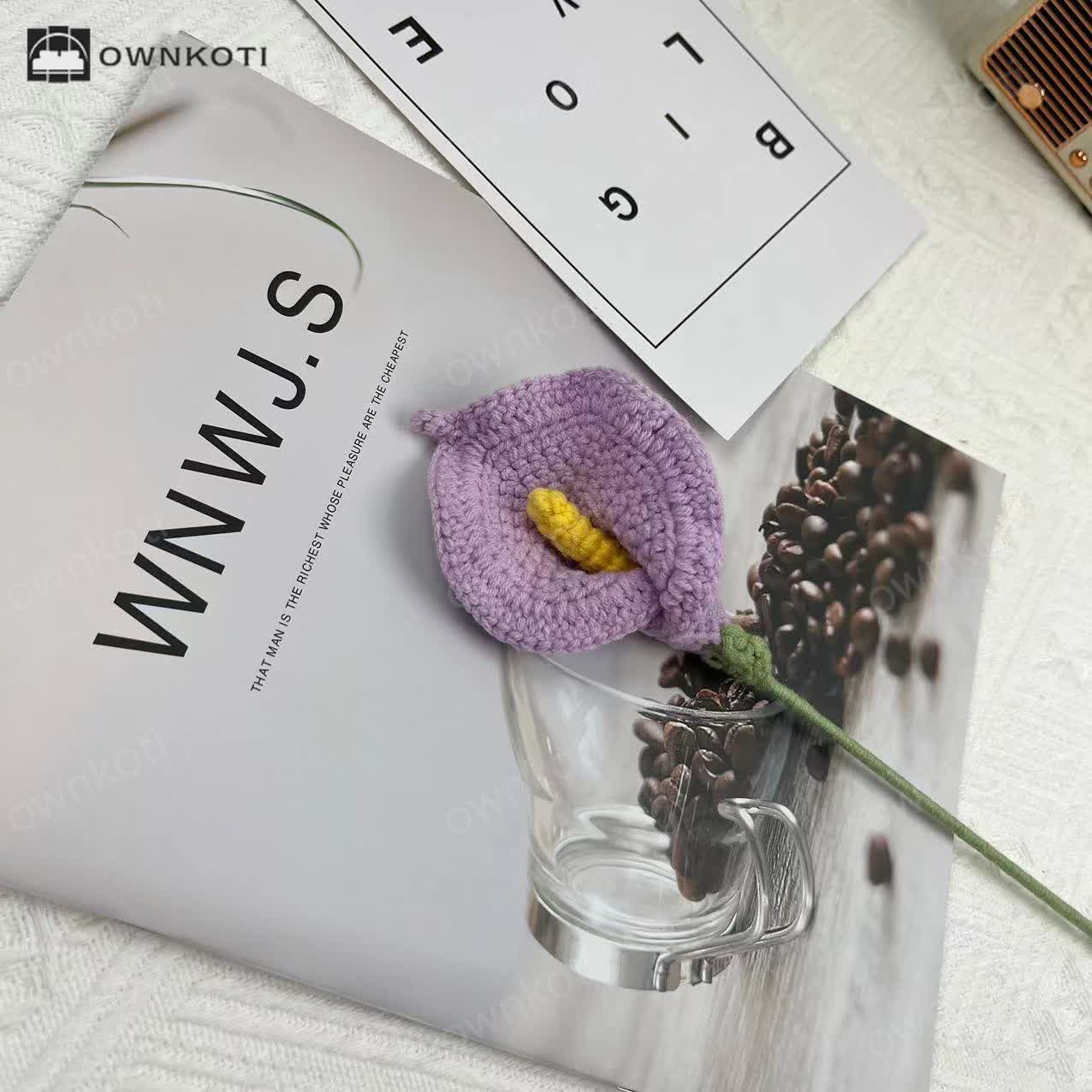 Handmade Knitted Crochet Calla Lily Bouquet