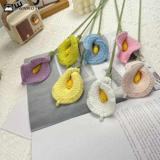 Handmade Knitted Crochet Calla Lily Bouquet
