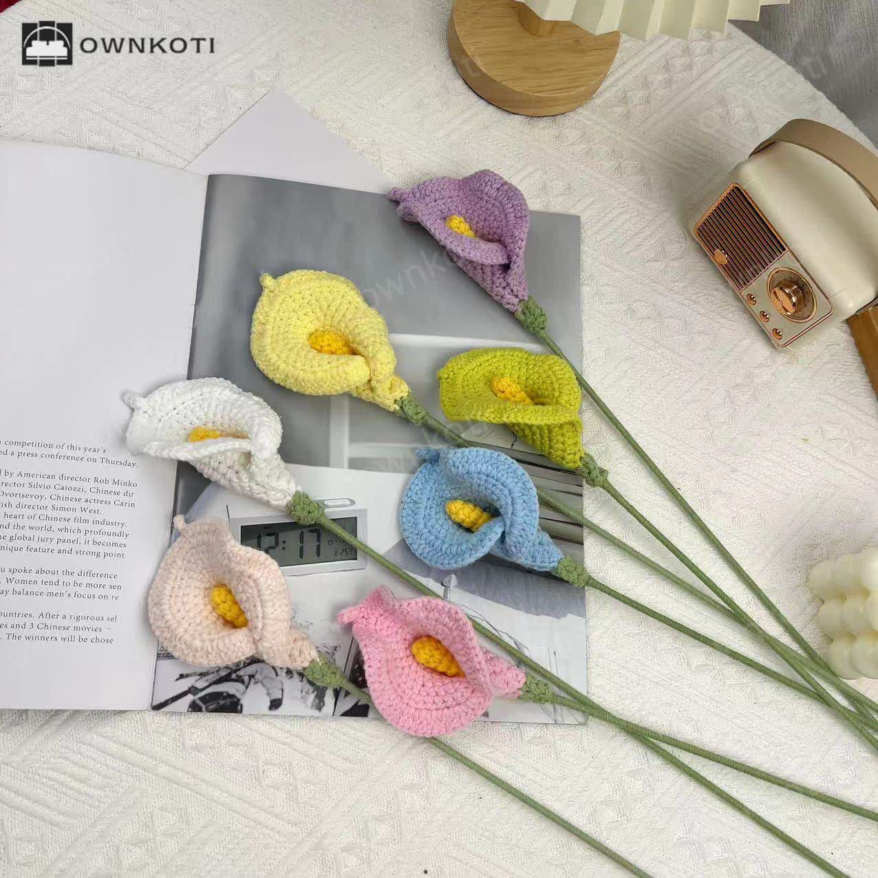 Handmade Knitted Crochet Calla Lily Bouquet