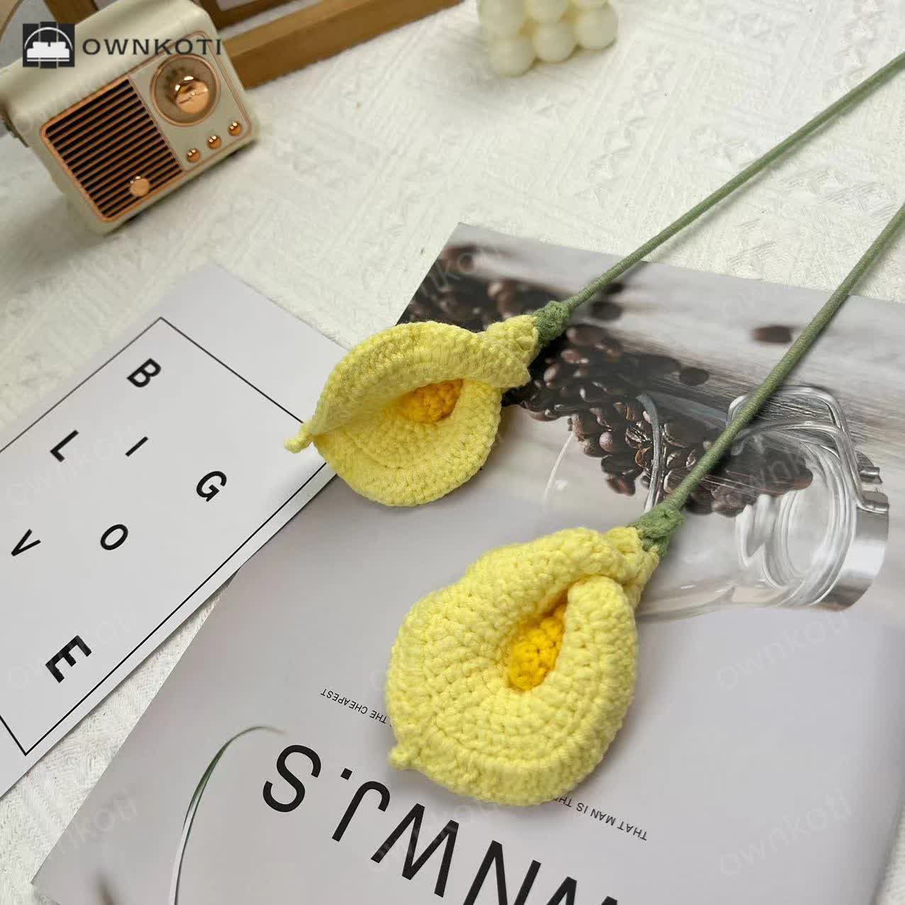 Handmade Knitted Crochet Calla Lily Bouquet