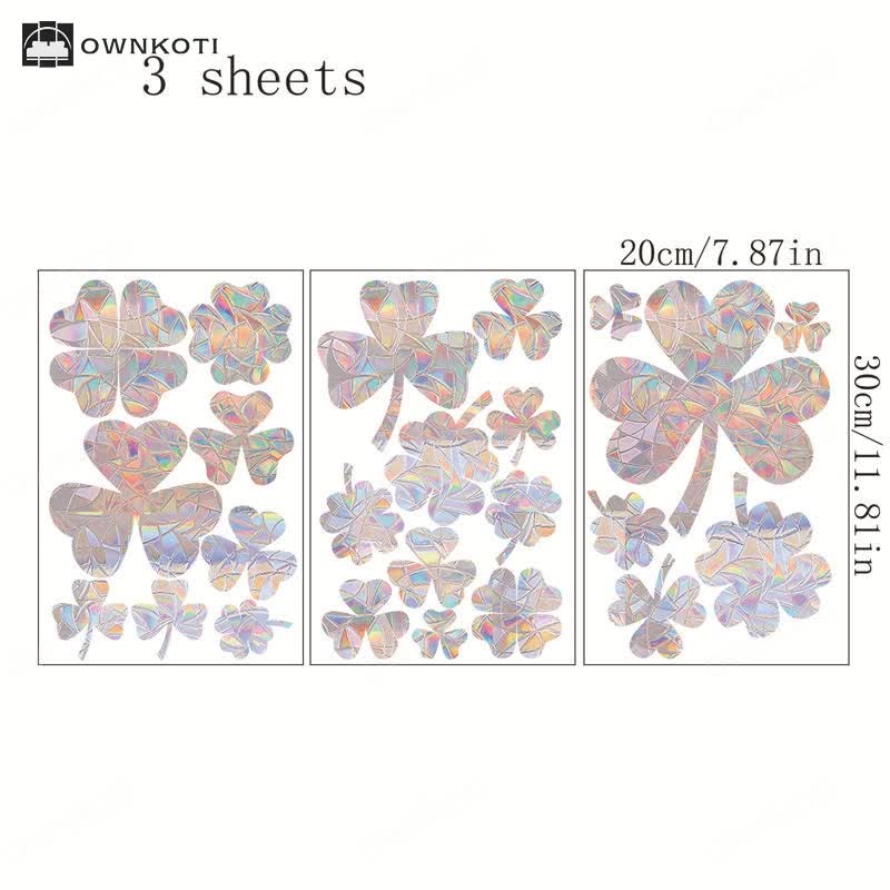 Removable Rural Shamrock Static Stained Window Cling