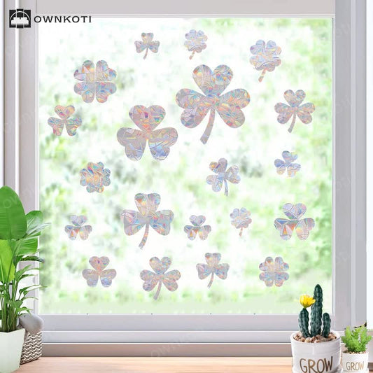 Removable Rural Shamrock Static Stained Window Cling