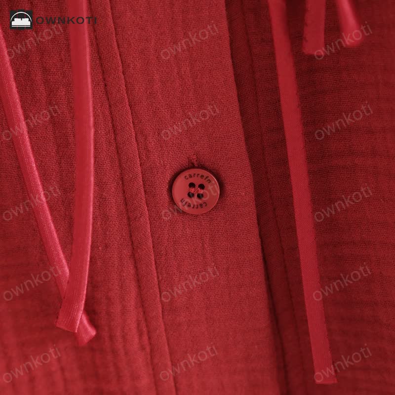 Solid Color Double Layer Gauze Pajamas
