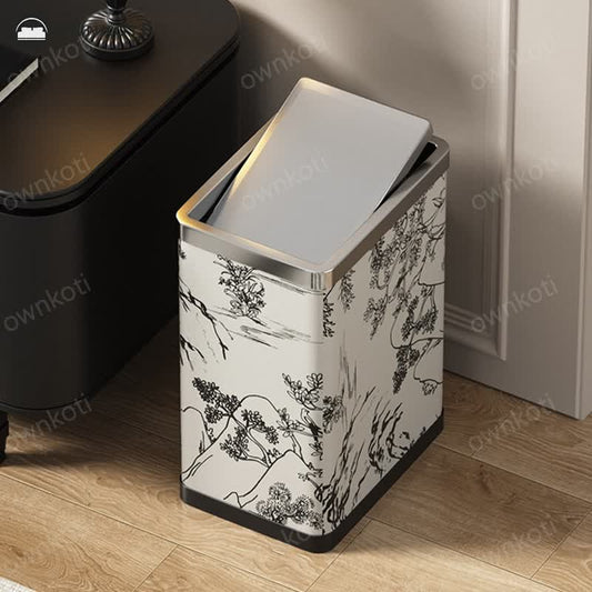 Rural Trash Bin with Swing Lid