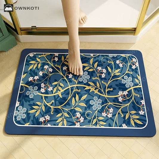 Vintage Floral Diatom Mud Floor Mat