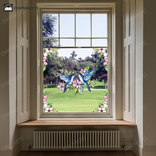 Double-sided Static Floral Bird Window Sticker