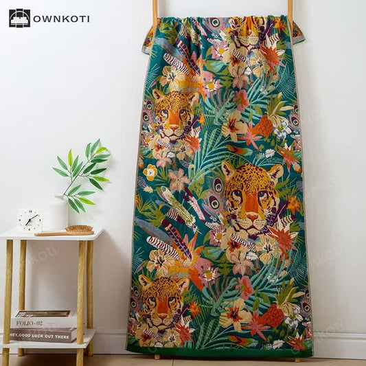 Cotton Gauze Forest Style Soft Bath Towel