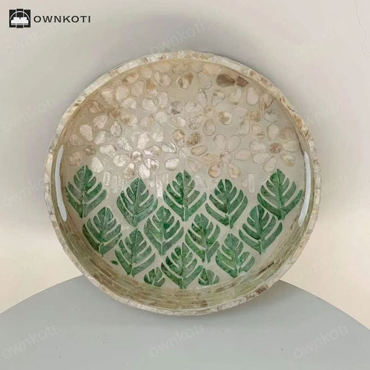 Handmade Colorful Shells Decorated Fruit Food Tray