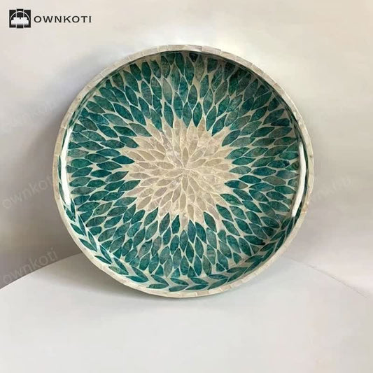 Handmade Colorful Shells Decorated Fruit Food Tray