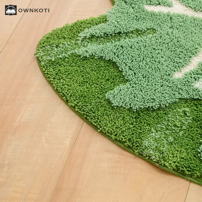 Green Tropical Leaves Non-slip Bath Mat