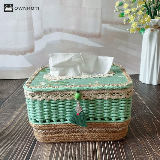 Pastoral Style Handmade Creative Woven Tissue Box