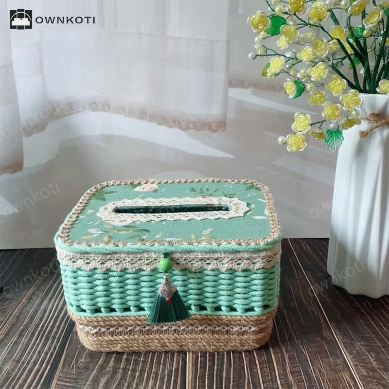 Pastoral Style Handmade Creative Woven Tissue Box
