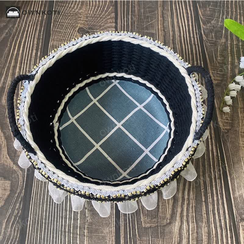 French Elegant Handwoven Storage Basket