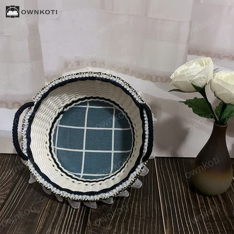 French Elegant Handwoven Storage Basket