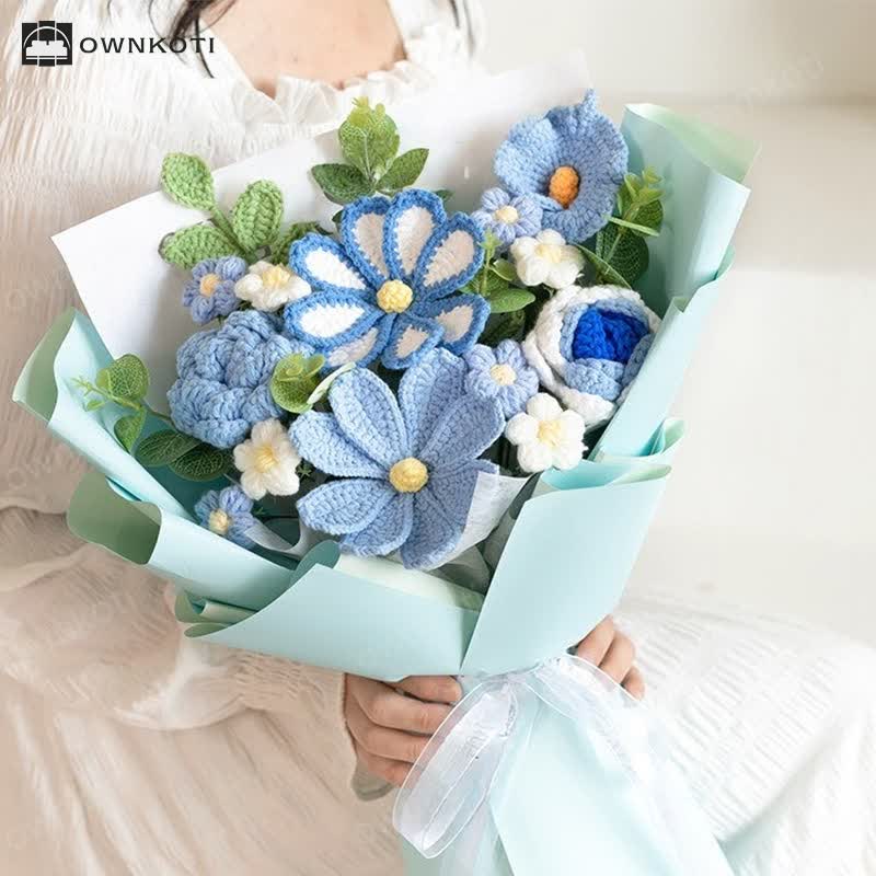 Handmade Knitted Crochet Cosmos Bipinnatus Bouquet