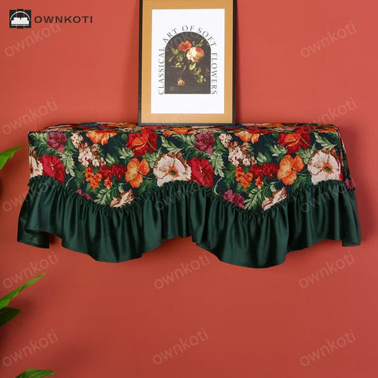 Retro Floral Ruffle Air Conditioner Dust Cover