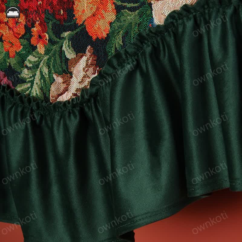 Retro Floral Ruffle Air Conditioner Dust Cover