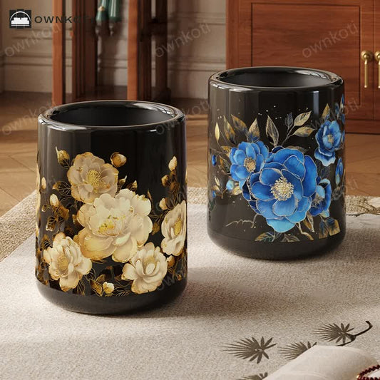 Double Layer Blooming Flower Durable Trash Can