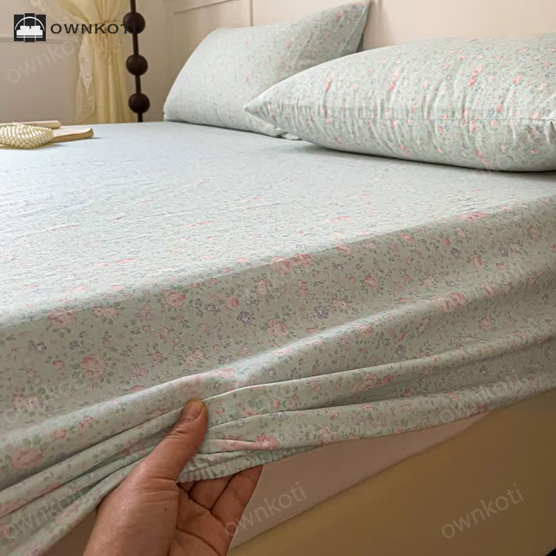 Cotton Gauze Refresh Floral Fitted Sheet
