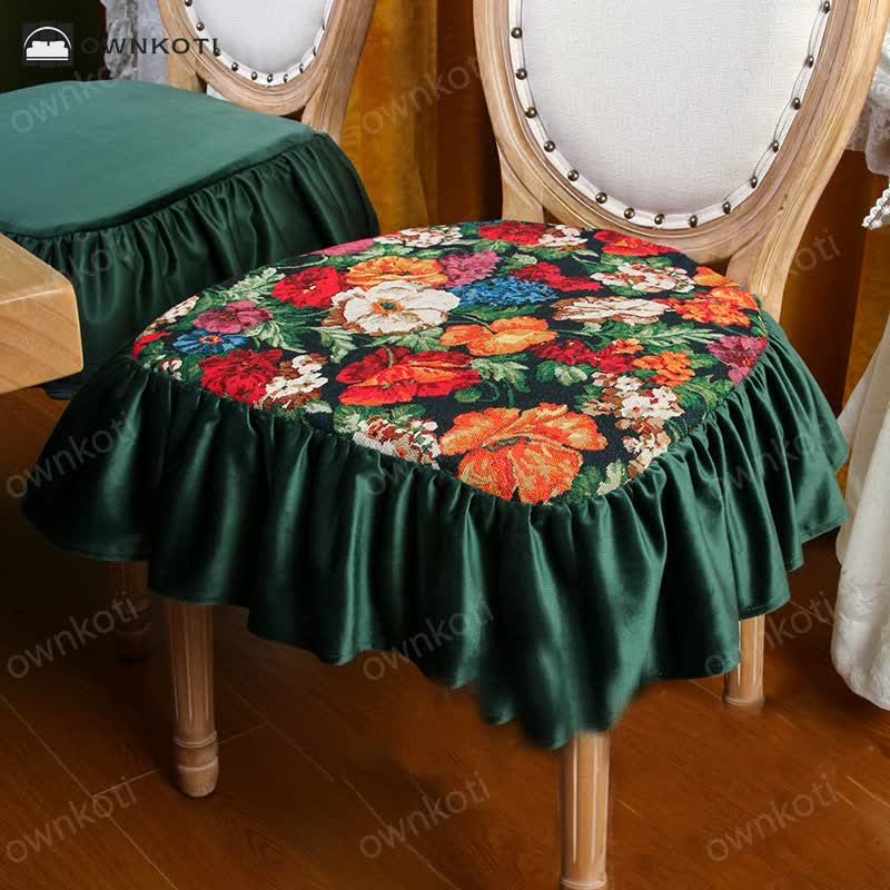 Vintage Floral Square Removable Floor Cushion