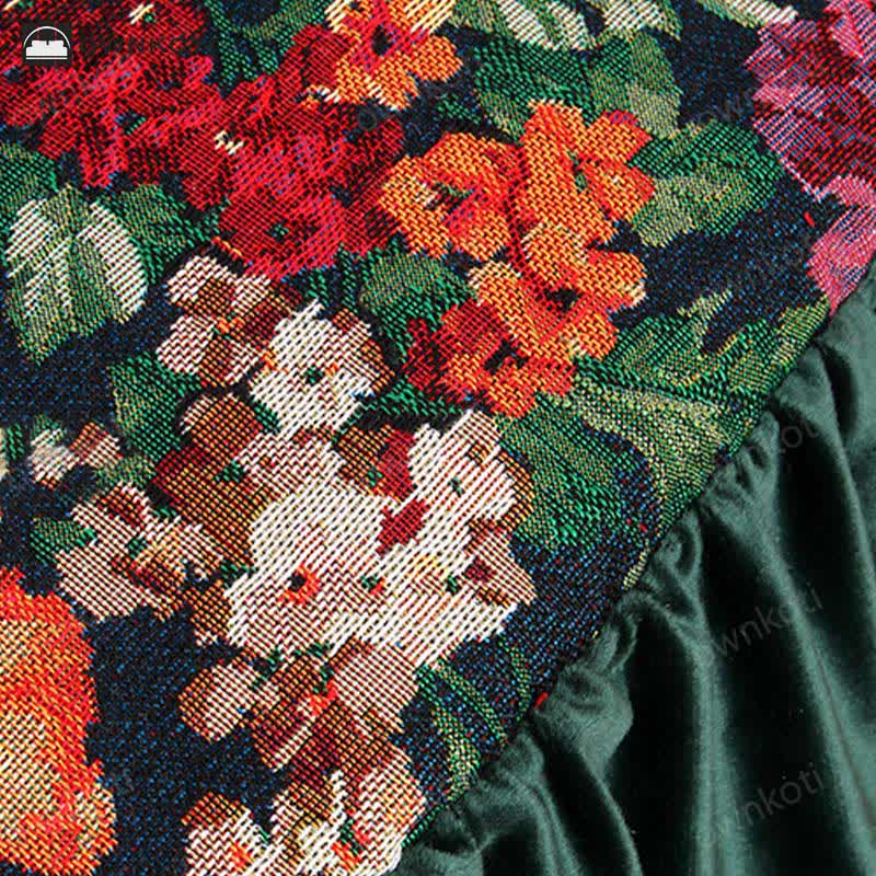 Vintage Floral Square Removable Floor Cushion