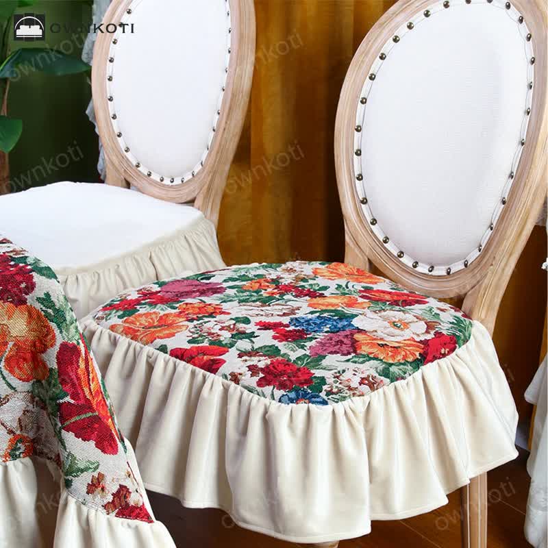 Vintage Floral Square Removable Floor Cushion