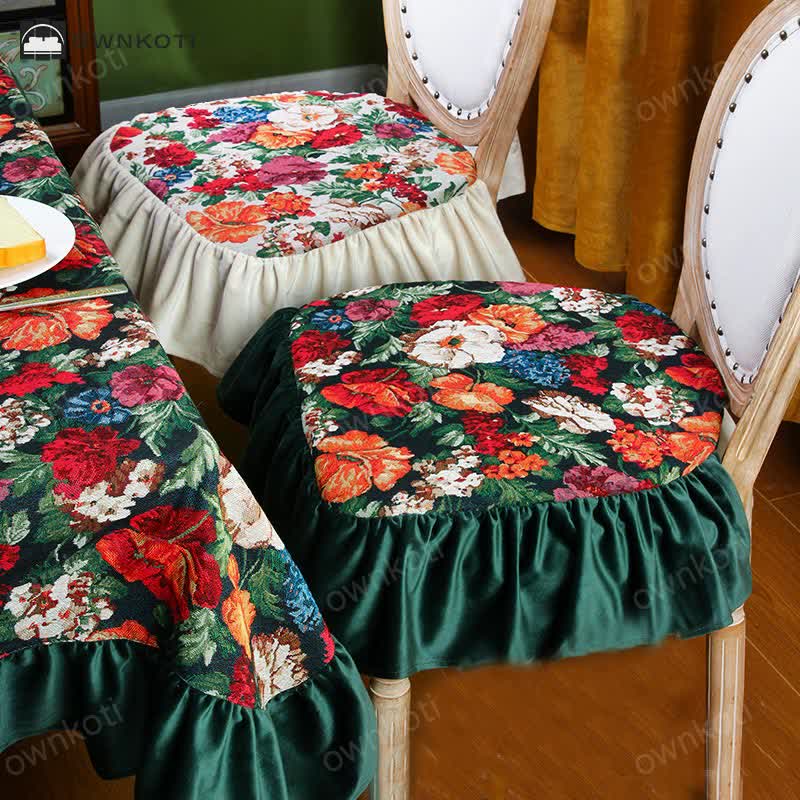 Vintage Floral Square Removable Floor Cushion
