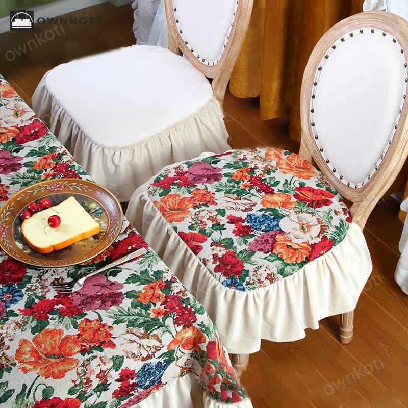 Vintage Floral Square Removable Floor Cushion