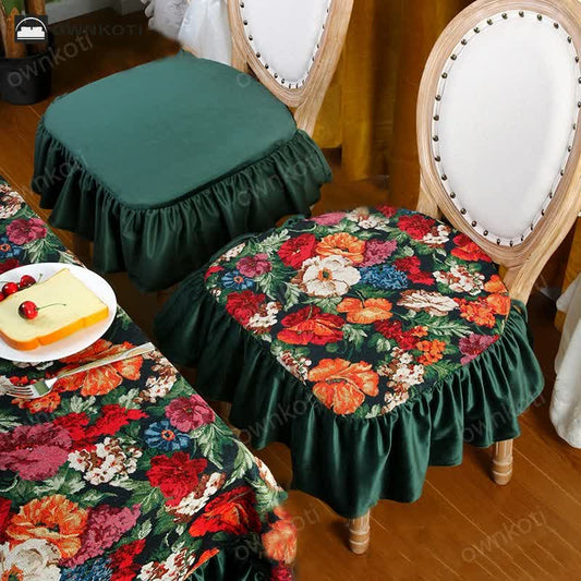Vintage Floral Square Removable Floor Cushion