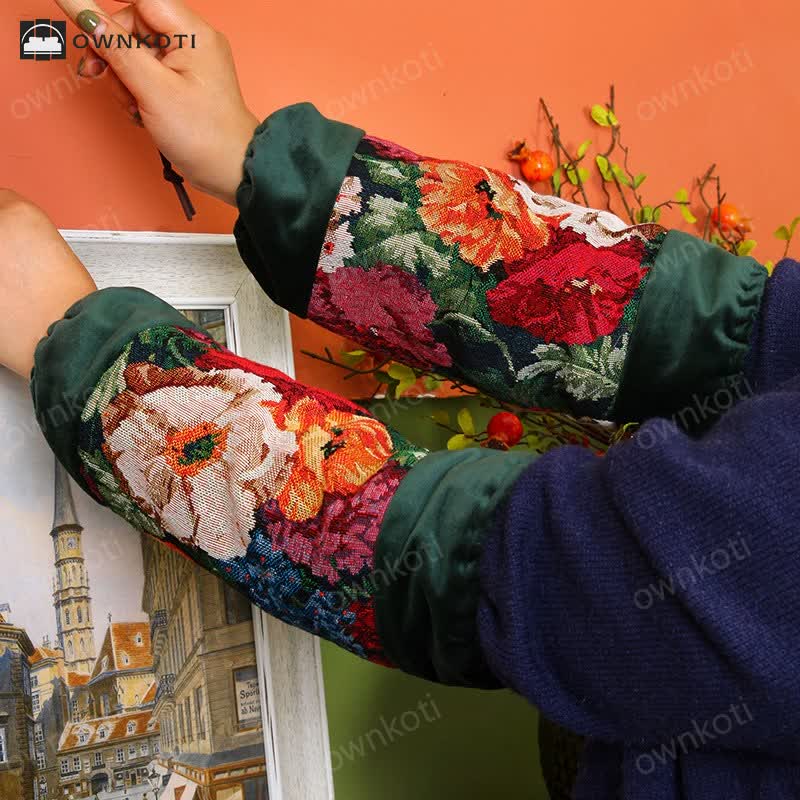 Retro Floral Waterproof Apron Set