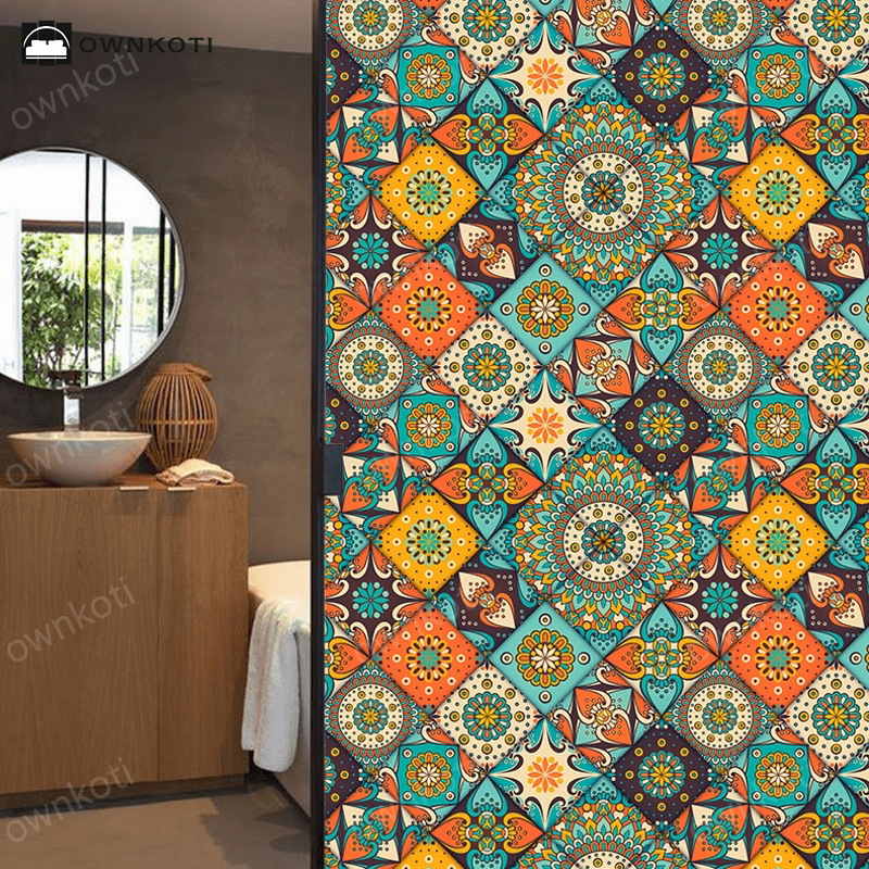 Moroccan Style Static Frosted Window Privacy Film