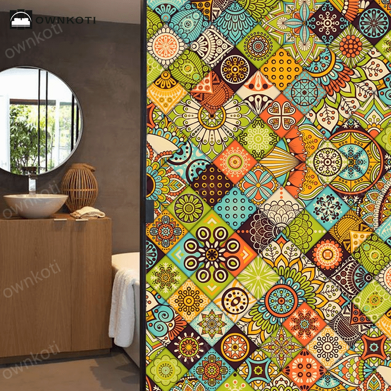 Moroccan Style Static Frosted Window Privacy Film