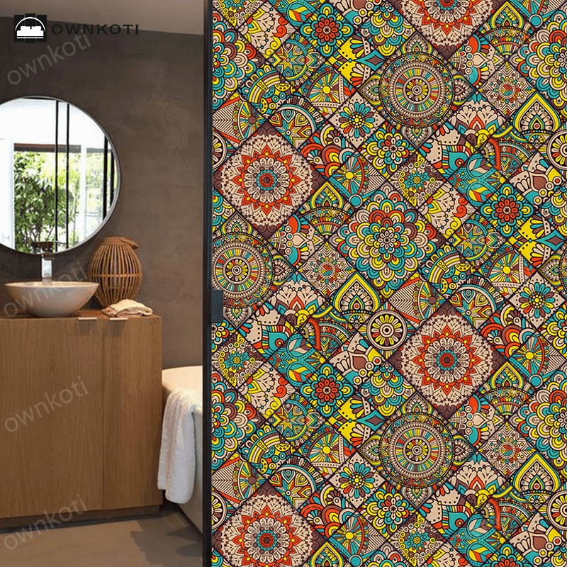 Moroccan Style Static Frosted Window Privacy Film