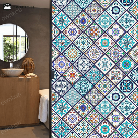 Static Frosted Elegant Bohemian Privacy Film