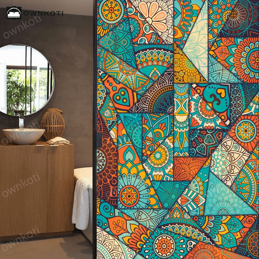 Vintage Moroccan Privacy Static Frosted Film