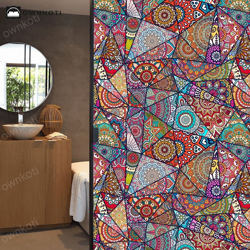 Vintage Moroccan Privacy Static Frosted Film