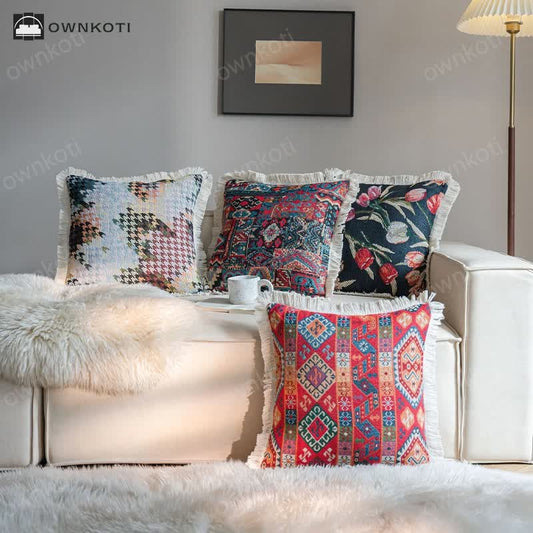 Retro Ethnic Style Tassel Decorative Pillow