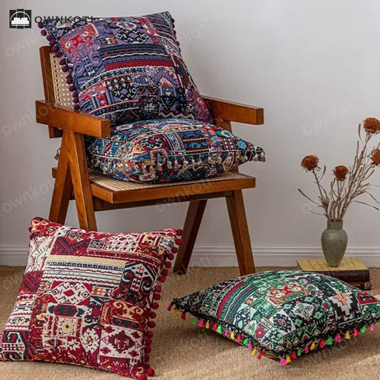 Retro Ethnic Geometric Pattern Decorative Pillowcase