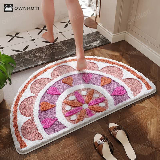 Semicircular Flower Absorbent Anti-slip Floor Mat