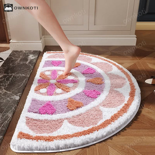 Semicircular Flower Absorbent Anti-slip Floor Mat