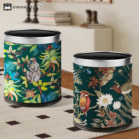 Double-layer Vintage Lidless Wastebasket